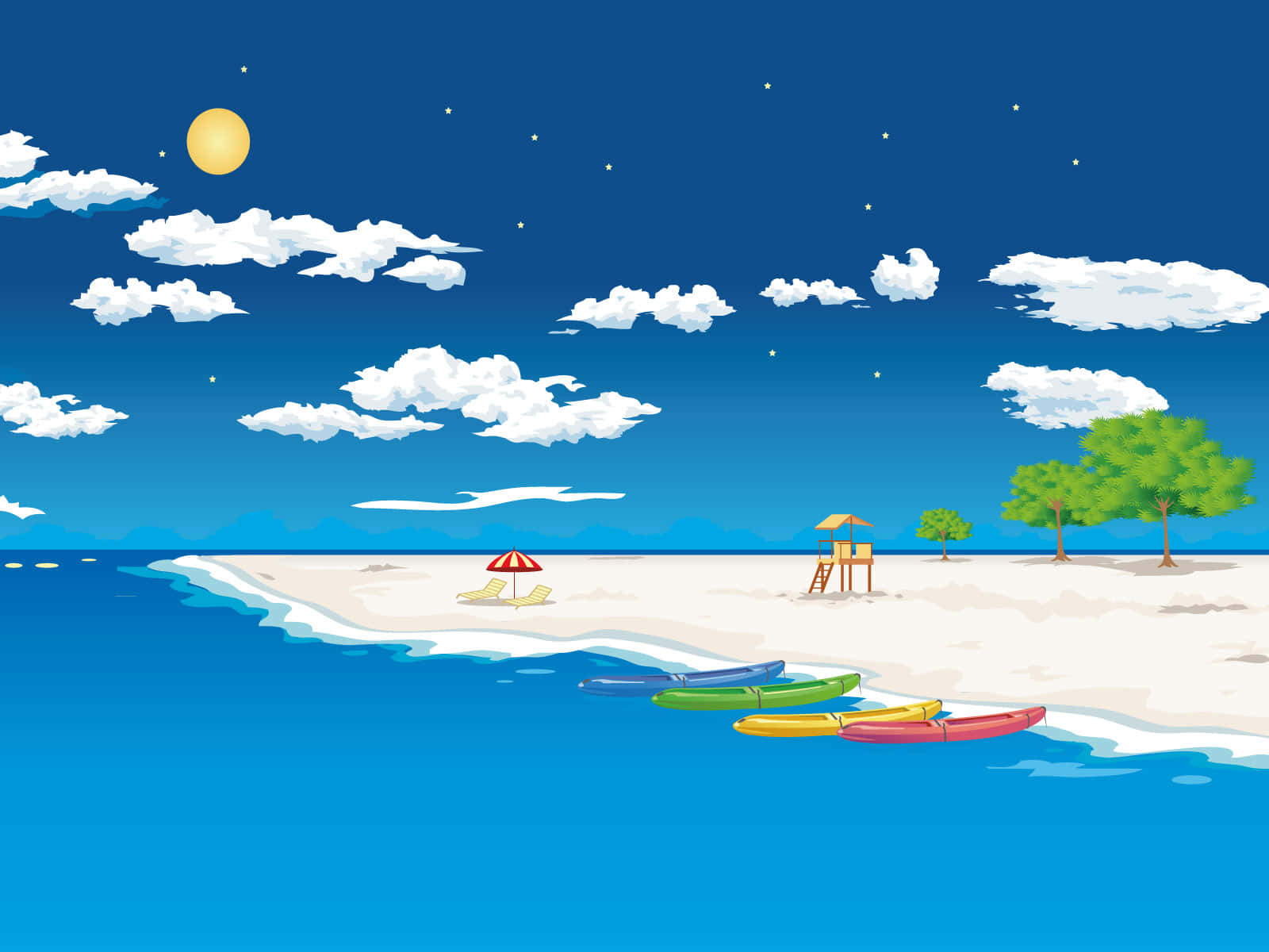 Disfrutade Unas Vacaciones En La Playa De Dibujos Animados