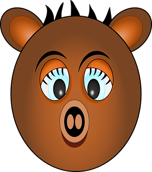 Cartoon Bear Face Graphic PNG