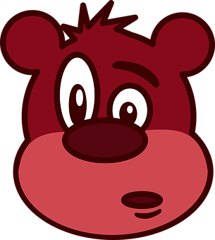 Cartoon Bear Face Vector PNG