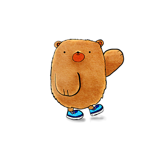 Cartoon Bear With Sneakers PNG