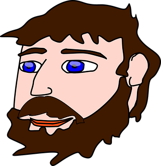 Cartoon Bearded Man Portrait PNG