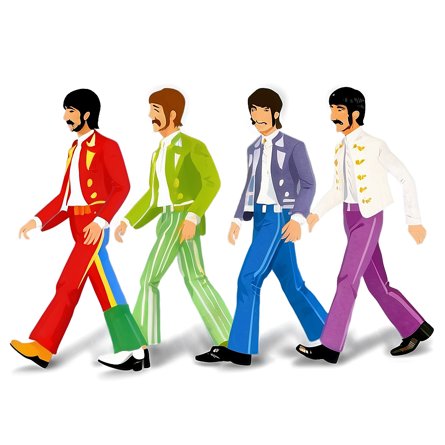 Cartoon Beatles Walking Png Xov5 PNG