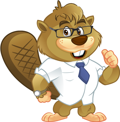 Cartoon Beaver Business Attire PNG