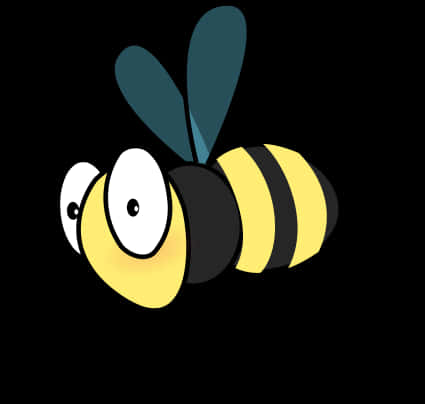 Cartoon Bee Black Background PNG