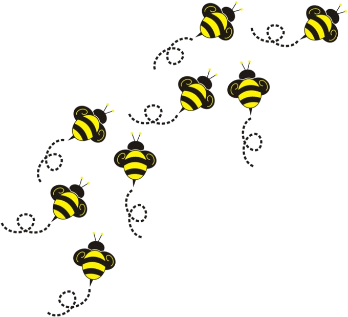 Cartoon Bee Flight Path Clipart PNG