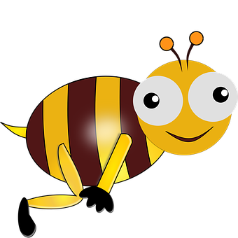 Cartoon Bee Smiling Graphic PNG