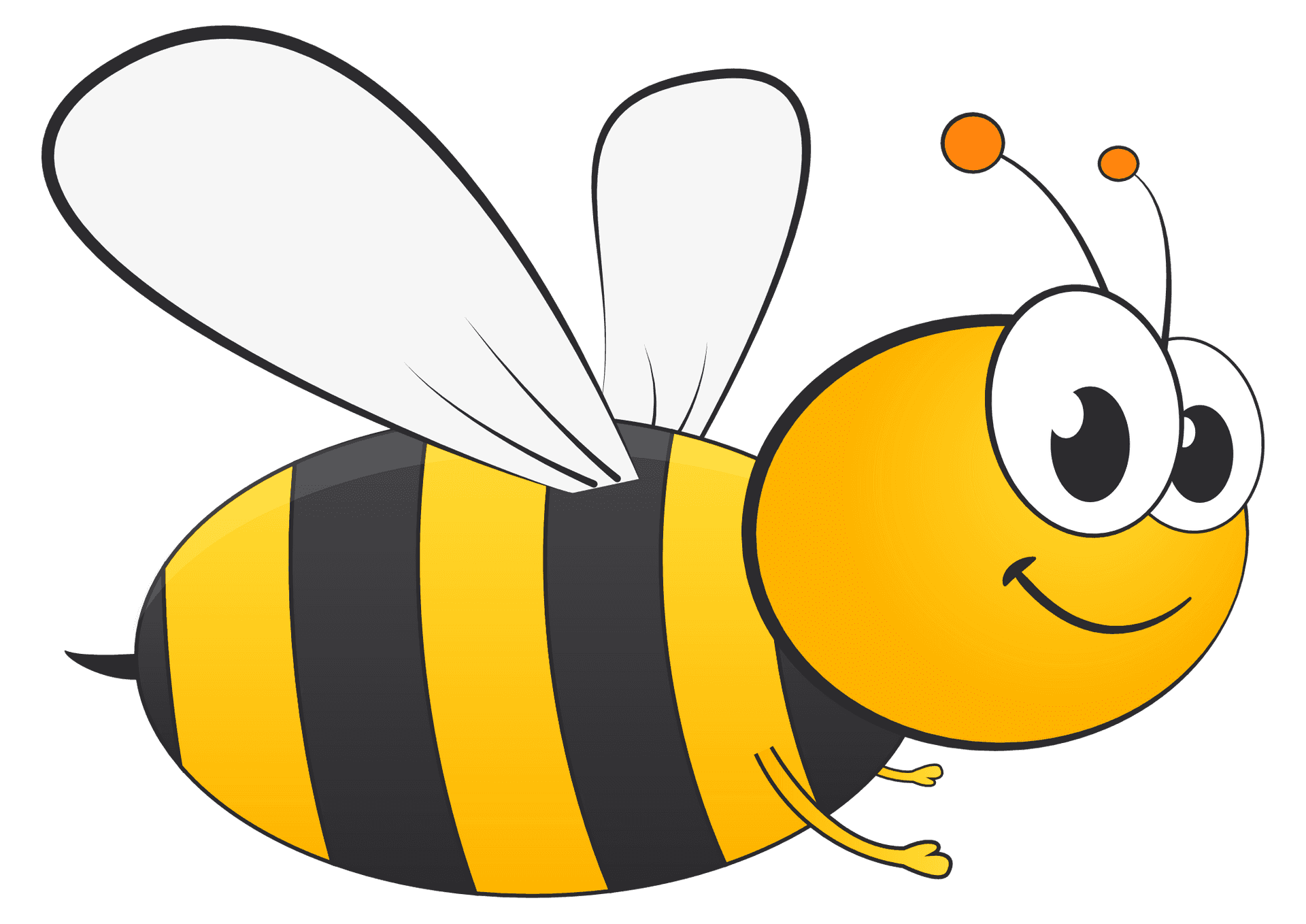 Cartoon Bee Smiling PNG