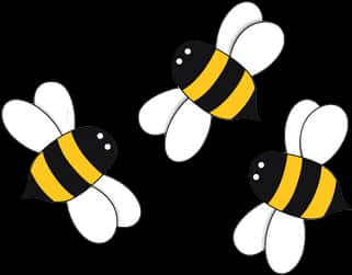 Cartoon Bees Vector Illustration PNG