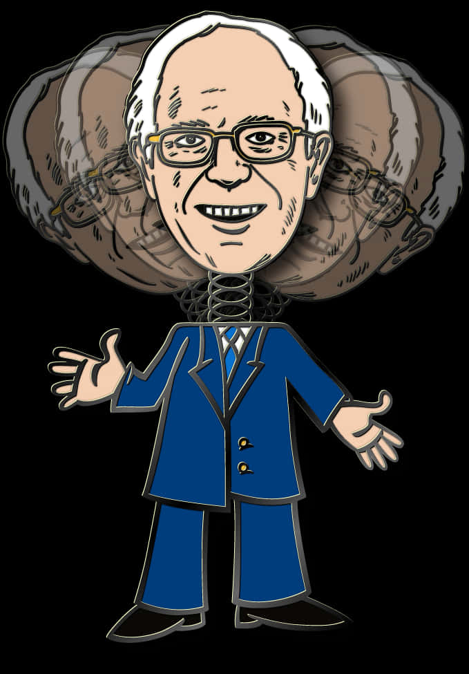 Cartoon Bernie Sanders Spring Head PNG
