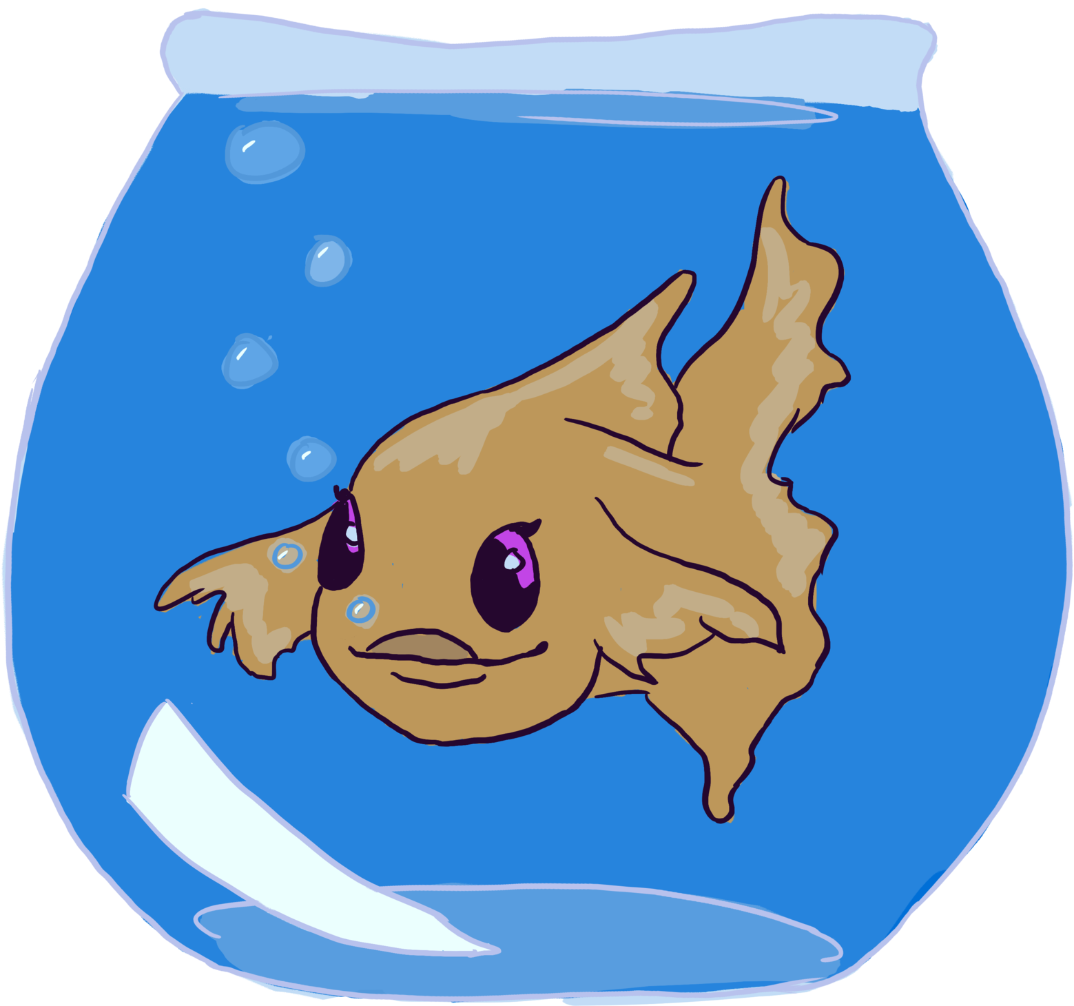 Cartoon Betta Fishin Bowl PNG