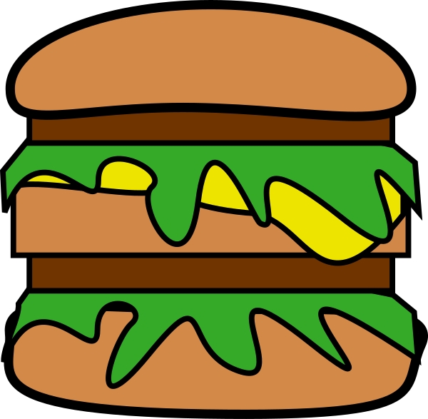 Cartoon Big Mac Burger Illustration PNG
