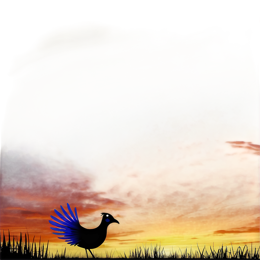 Cartoon Bird At Sunset Png Fah12 PNG