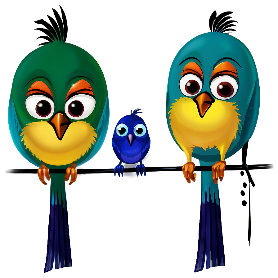 Cartoon Bird Family Png Bih41 PNG