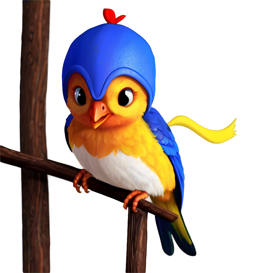 Cartoon Bird In Cap Png Bwn86 PNG