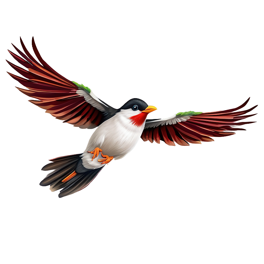 Cartoon Bird In Flight Png Okv4 PNG