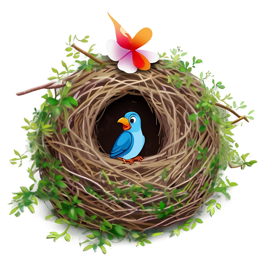 Cartoon Bird In Nest Png 06202024 PNG