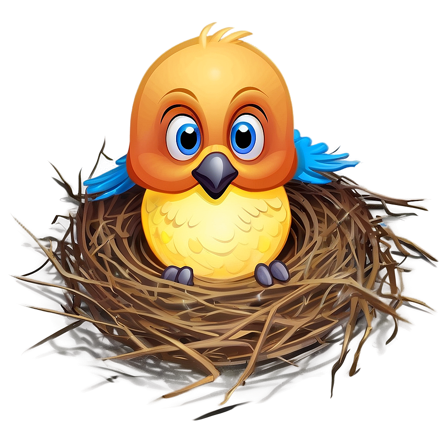 Cartoon Bird In Nest Png Vfr PNG