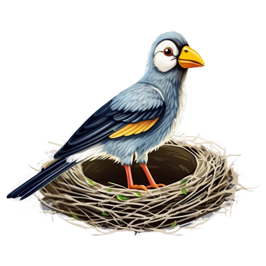 Cartoon Bird In Nest Png Ylx48 PNG