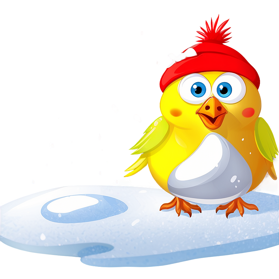 Cartoon Bird In Snow Png 50 PNG