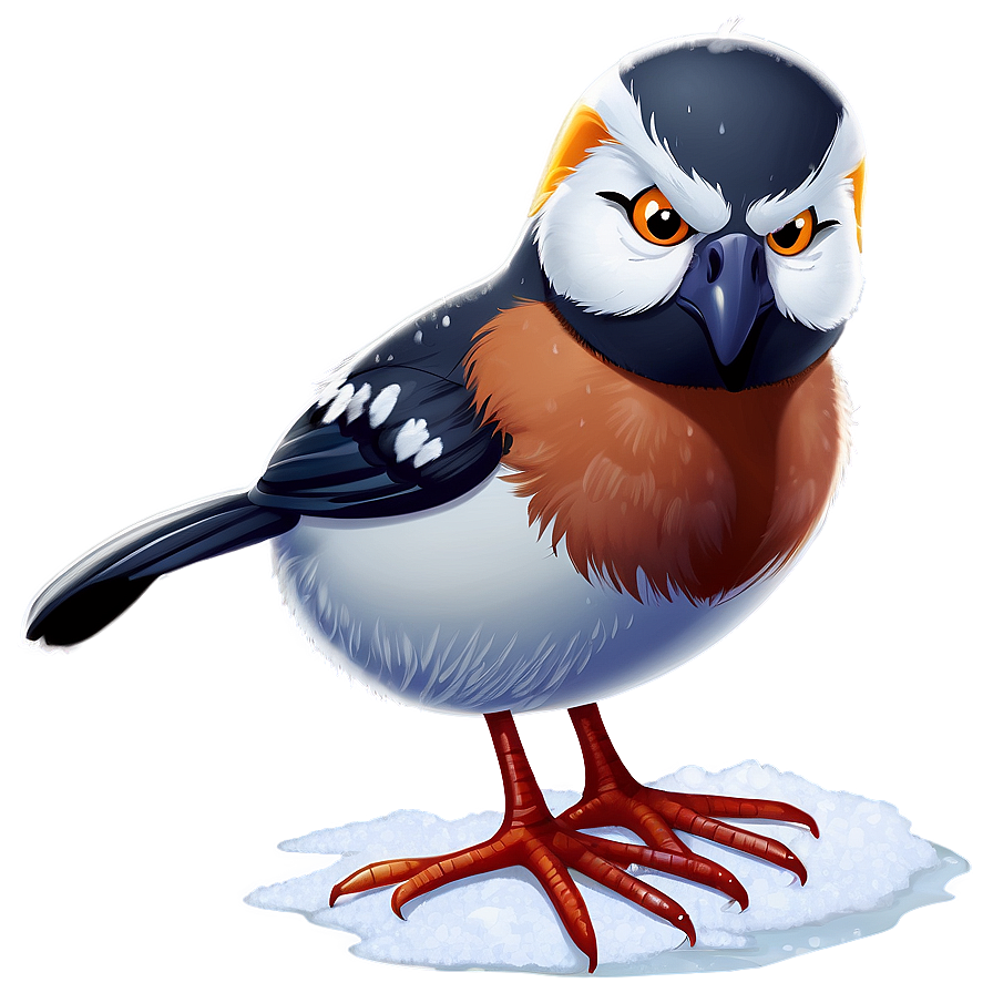 Cartoon Bird In Snow Png Unb17 PNG