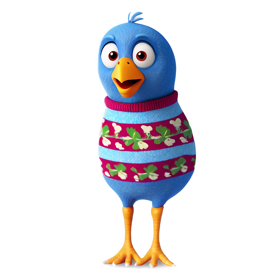 Cartoon Bird In Sweater Png Dfi PNG