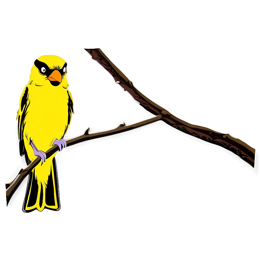 Cartoon Bird On Branch Png Qhi PNG