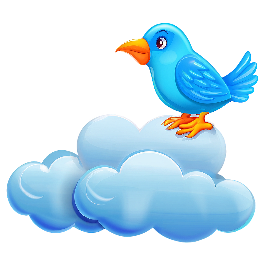 Cartoon Bird On Cloud Png 63 PNG