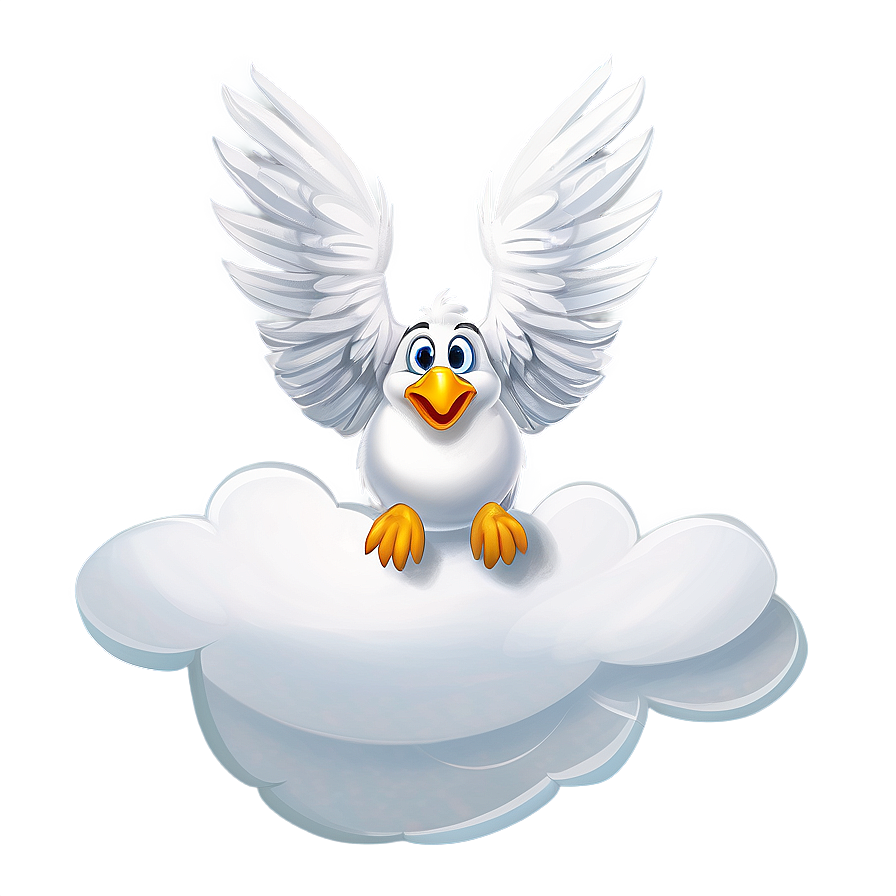 Cartoon Bird On Cloud Png 7 PNG