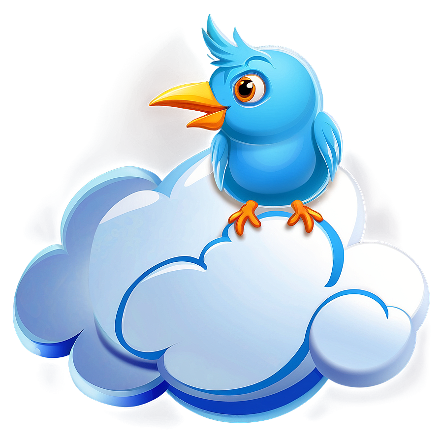 Cartoon Bird On Cloud Png Dov25 PNG