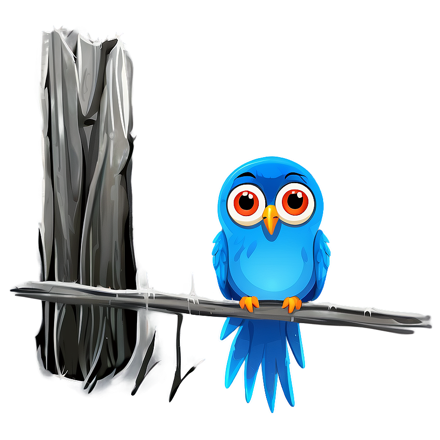 Cartoon Bird On Fence Png 45 PNG