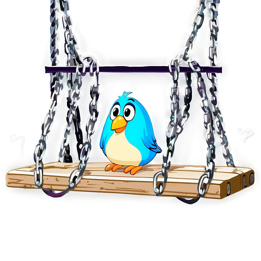 Cartoon Bird On Swing Png Ugn90 PNG