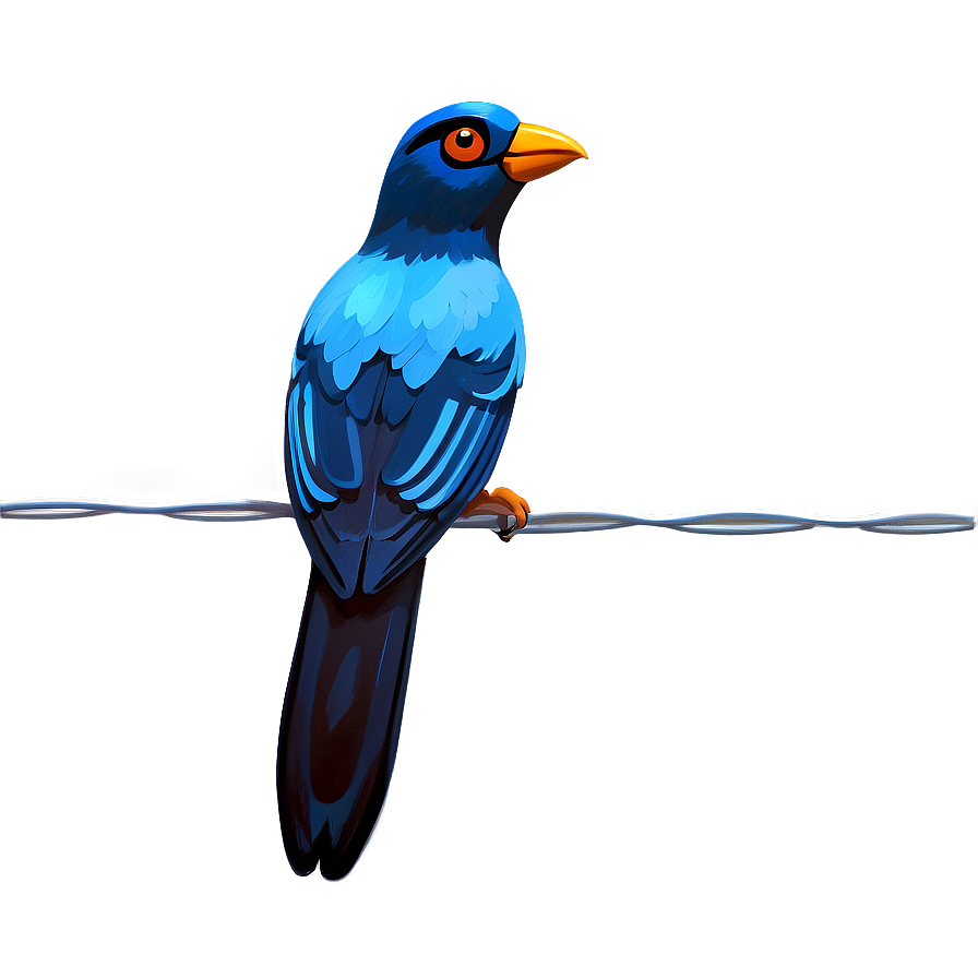 Cartoon Bird On Wire Png 06202024 PNG