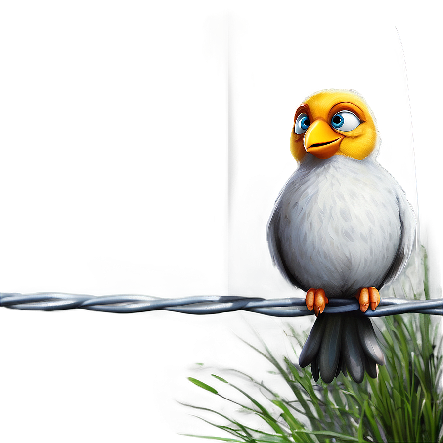 Cartoon Bird On Wire Png 66 PNG