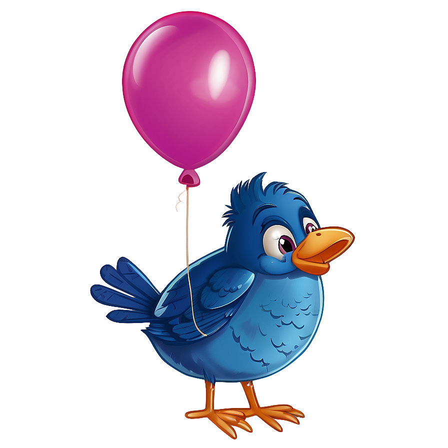 Cartoon Bird With Balloon Png Tfn PNG