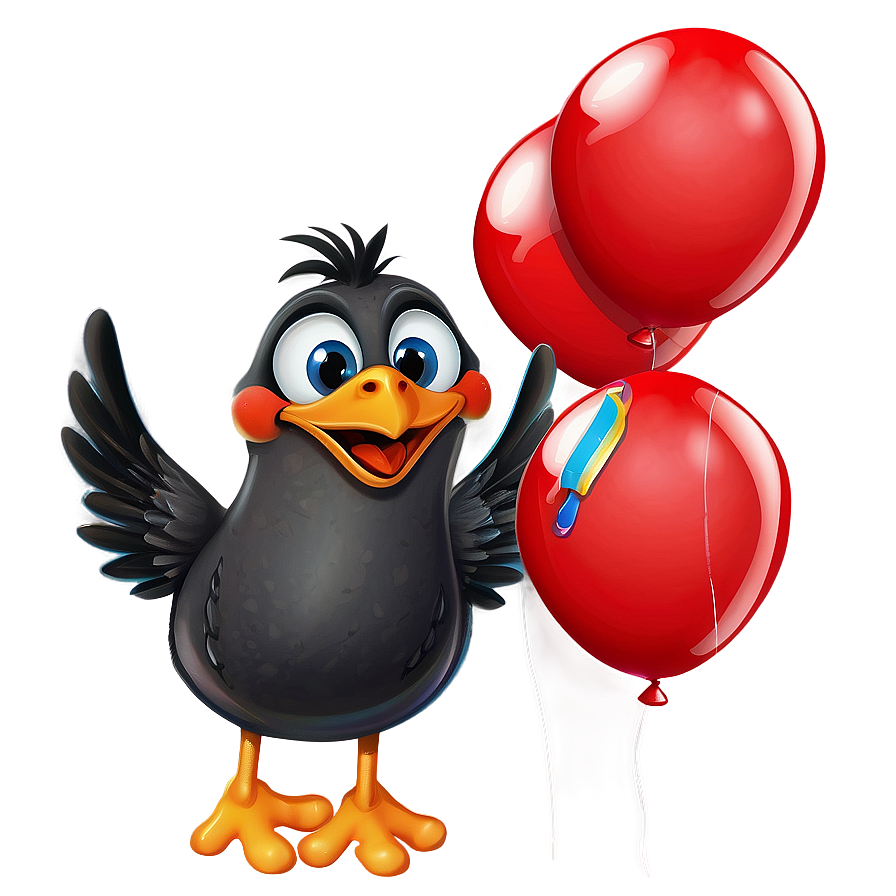 Cartoon Bird With Balloon Png Vfr PNG