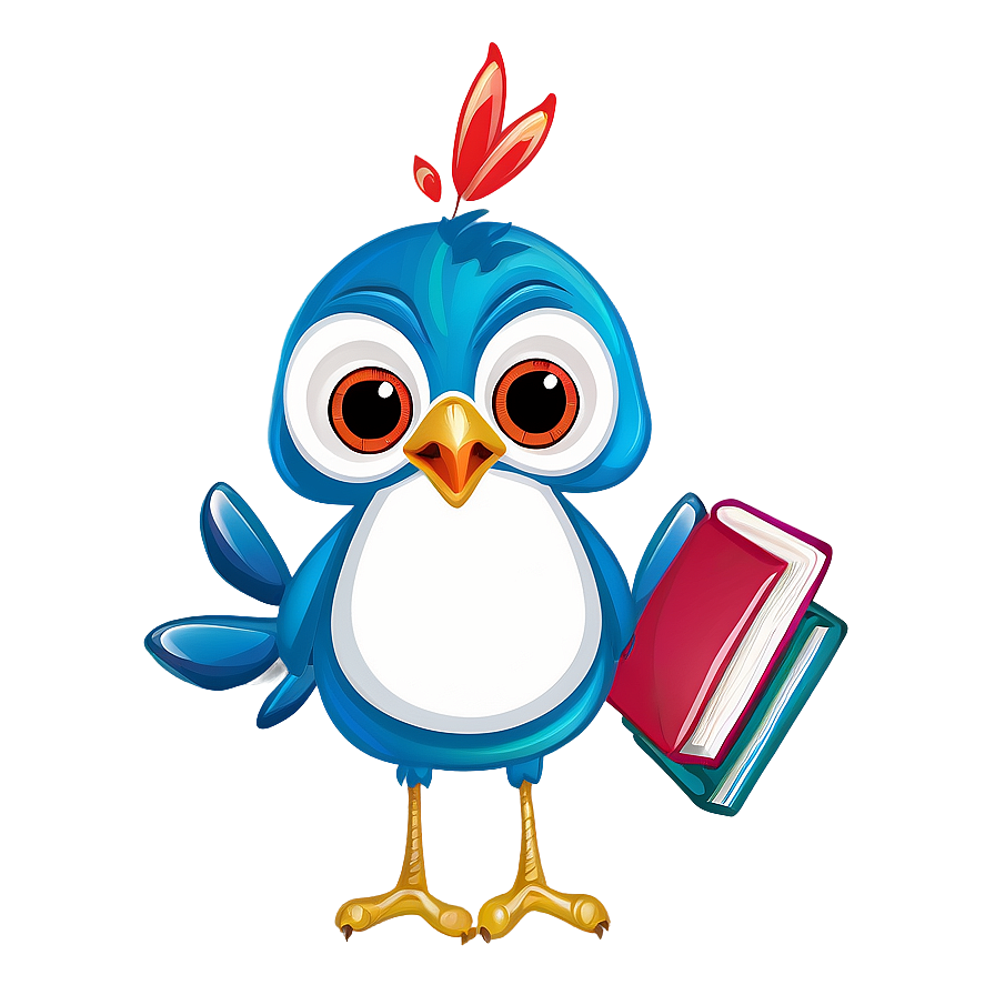 Cartoon Bird With Book Png Eso PNG