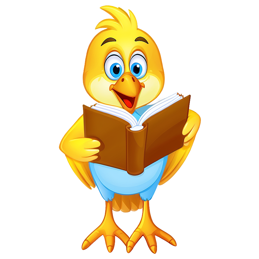 Cartoon Bird With Book Png Gpq76 PNG