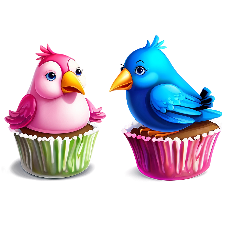 Cartoon Bird With Cupcake Png 49 PNG