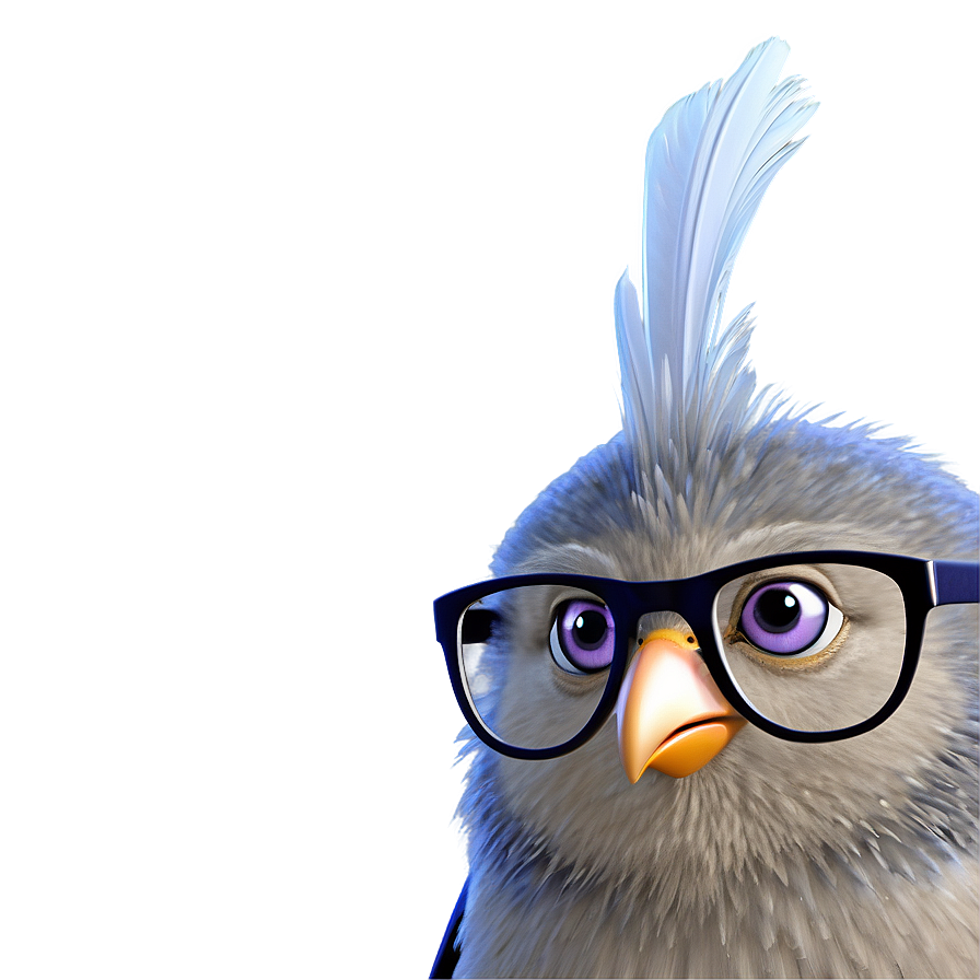 Cartoon Bird With Glasses Png 06202024 PNG