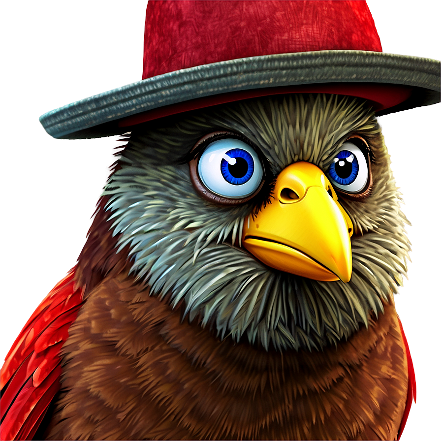 Cartoon Bird With Hat Png Uxu25 PNG