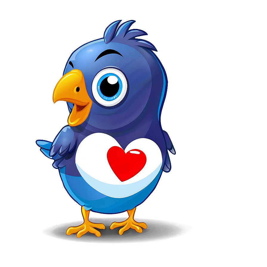 Cartoon Bird With Heart Png 06202024 PNG