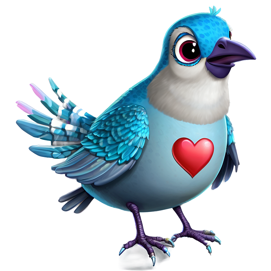 Cartoon Bird With Heart Png 06202024 PNG