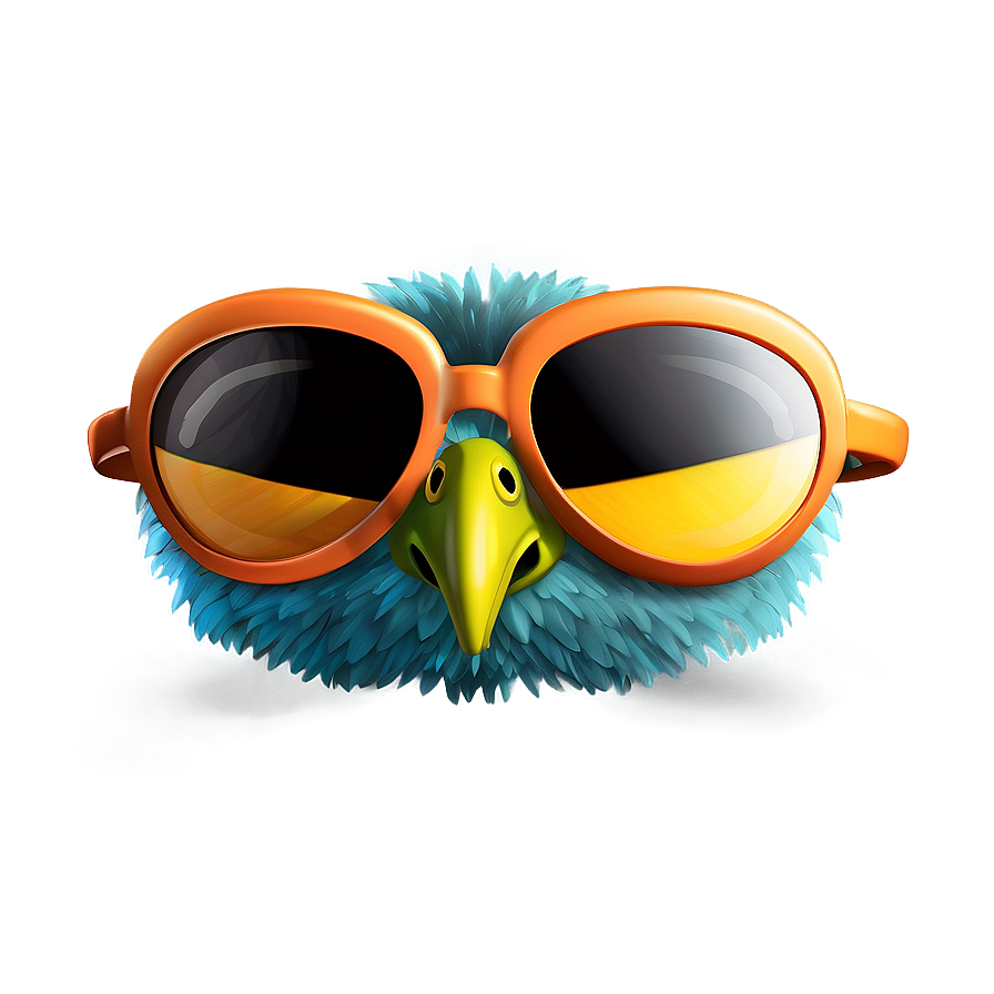 Cartoon Bird With Sunglasses Png 06202024 PNG