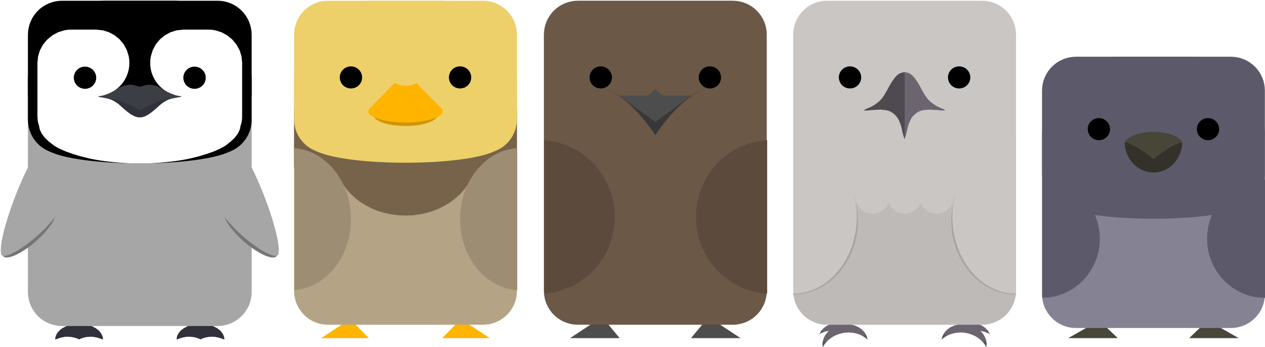 Cartoon Birds Collection PNG