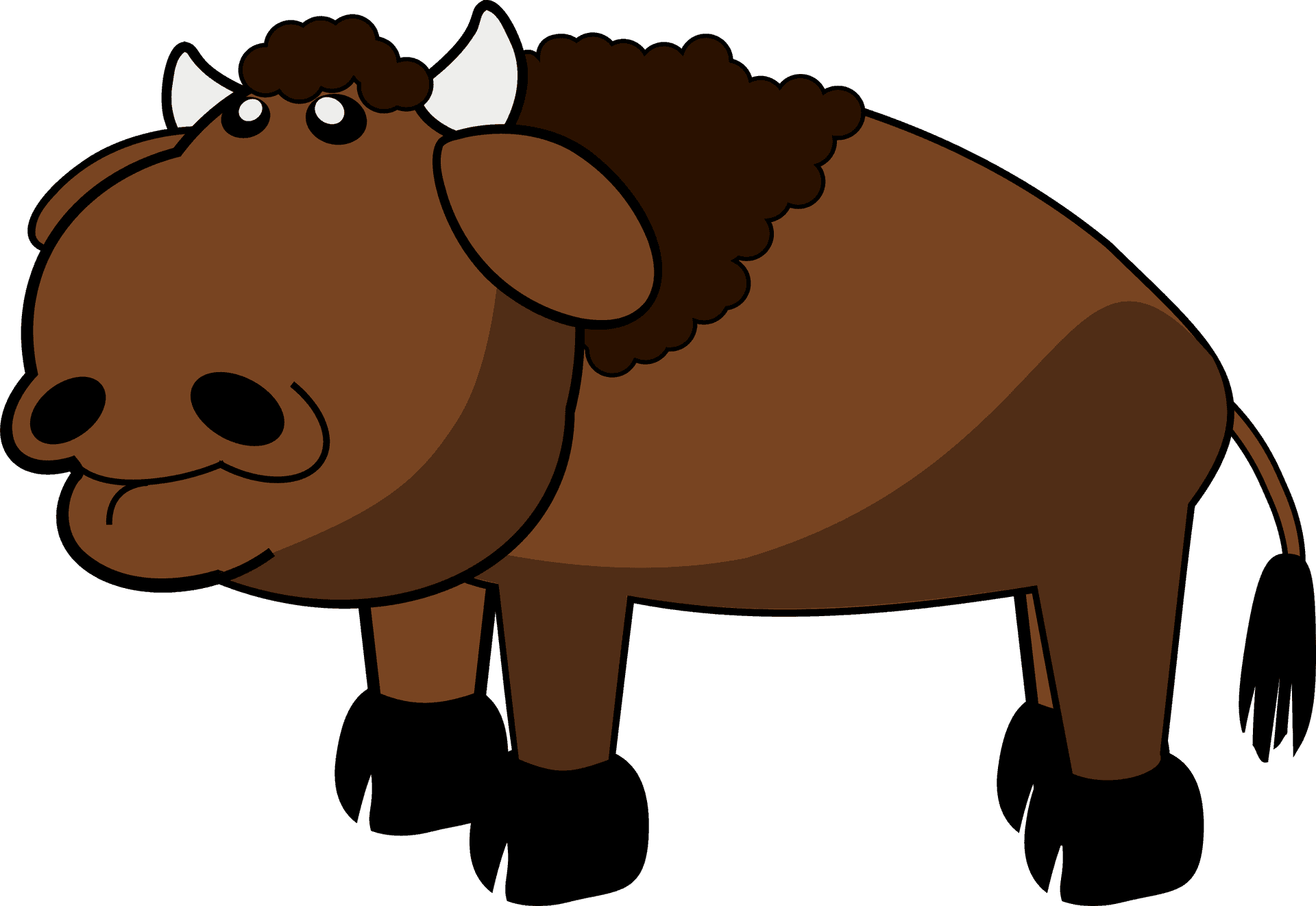 Cartoon Bison Illustration PNG