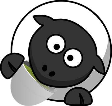 Cartoon Black Sheep Icon PNG