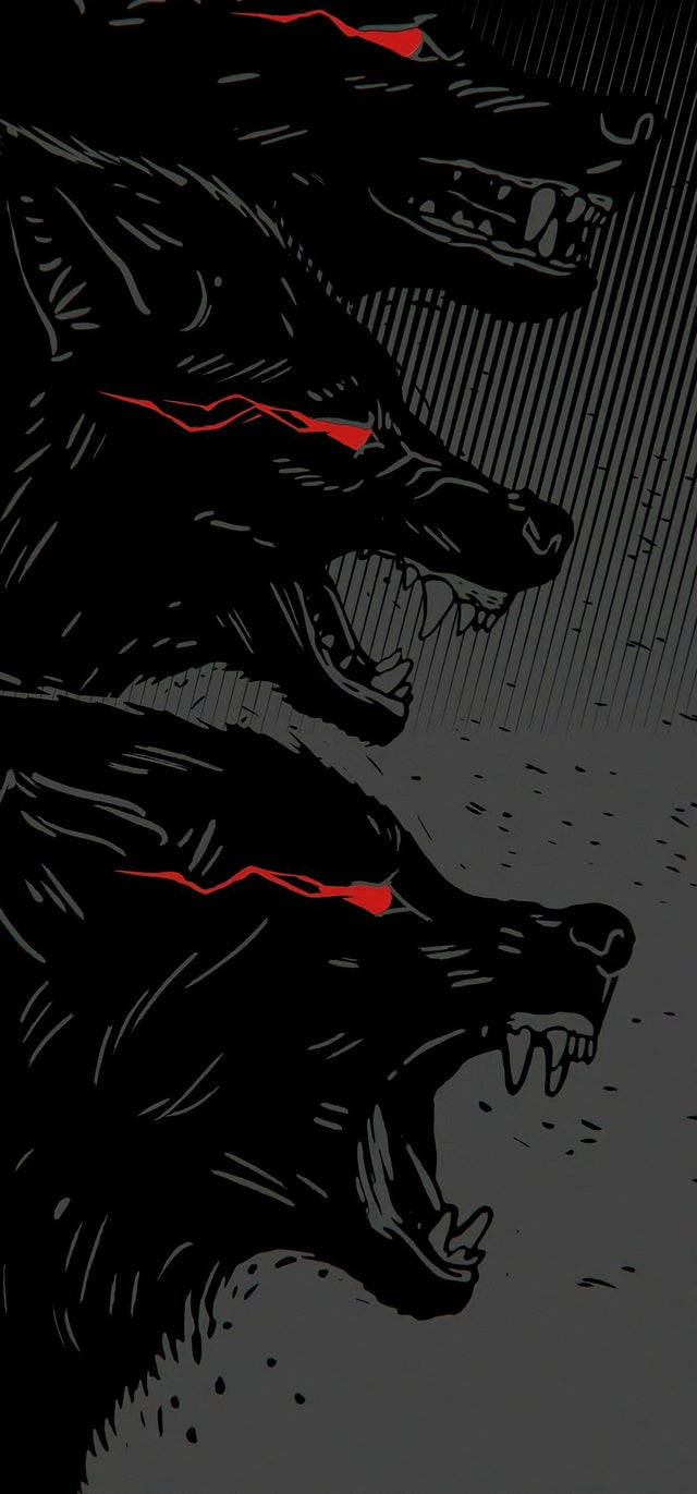 Cartoon Black Wolf Wallpaper