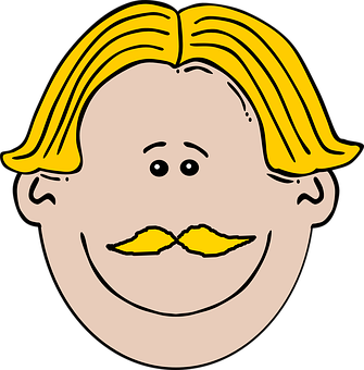 Cartoon Blond Man Face PNG