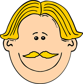 Cartoon Blond Man Head PNG
