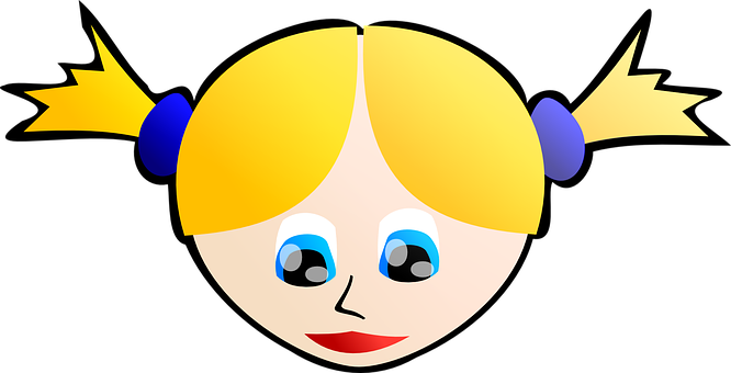 Cartoon Blonde Girl Graphic PNG